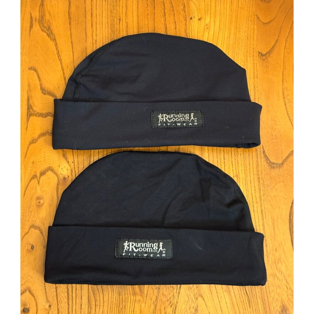 Running Room Fit-Wear Black Running Beanies One Size Lightweight Stretchable Hat